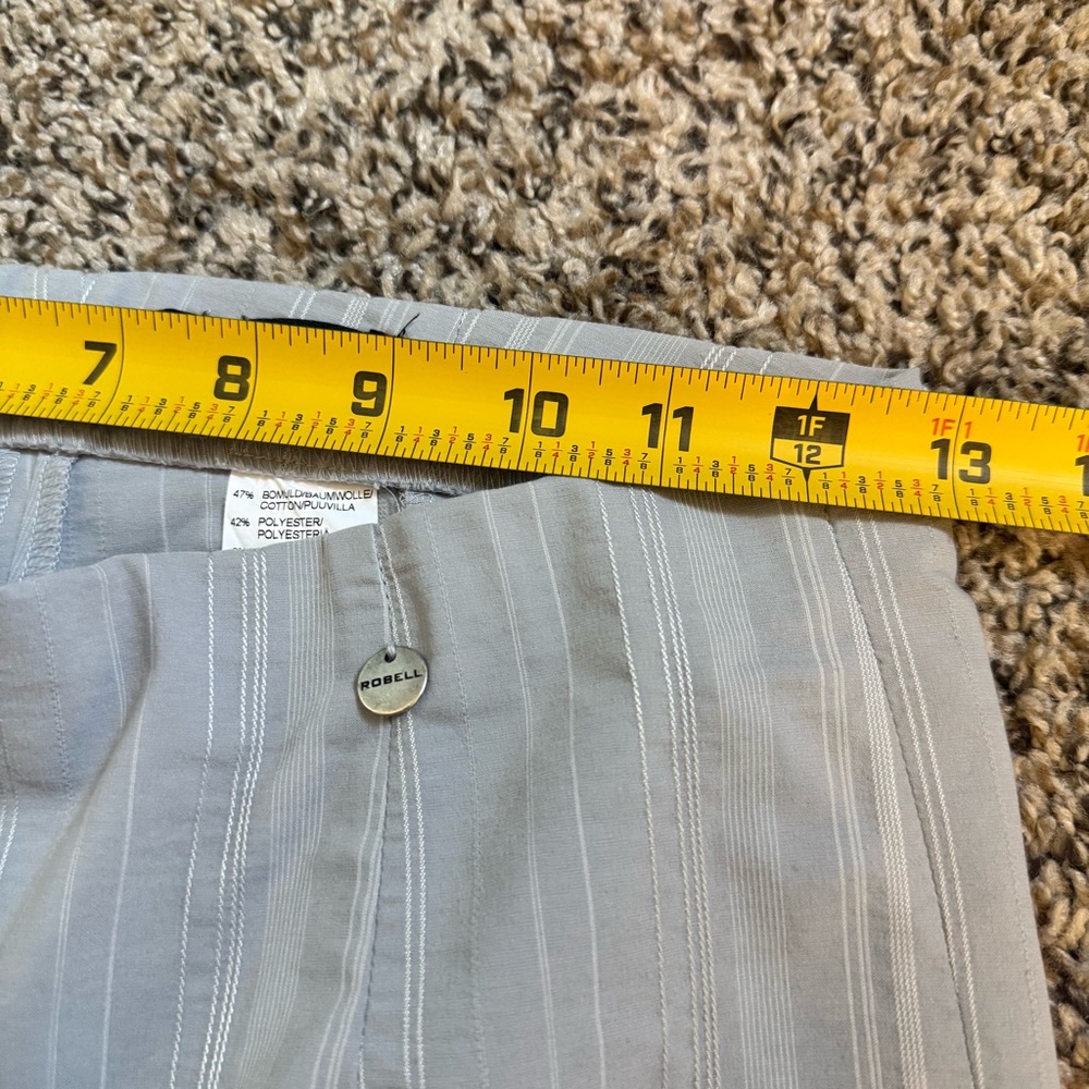 ROBELL Gray White Striped Modell Marie 07 Women’s Crop Trouser Pants Size Small - Picture 11 of 11